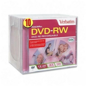 Verbatim 94918 -10PK dvd-rw 2X 4.7GB bran