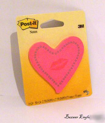 Post it notes 3M 50 x pink love heart shaped 