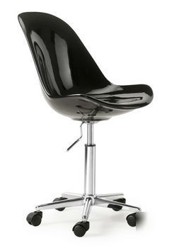 Modern slight fiberglass office desk task chair black
