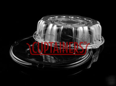 Pactiv - 12 dia. black tray w/ dome lid