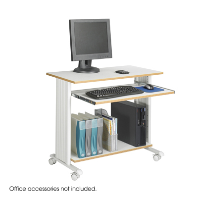 Safco muv 35 fixed height mobile workstation gray