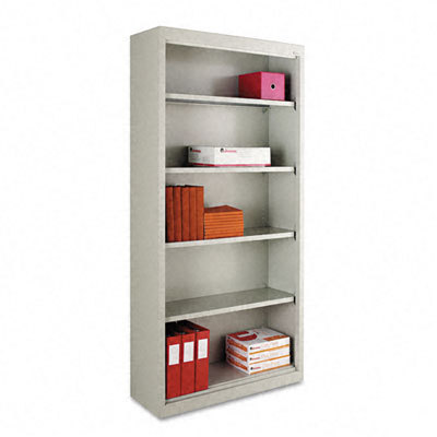 Alera steel bookcase, 5 shelves light gray