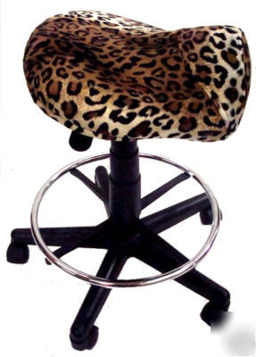 New ~ ~ saddle stool chair (s-115)--leopard print...