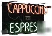 New led cappuccino espresso sign 24 x 12 red gree