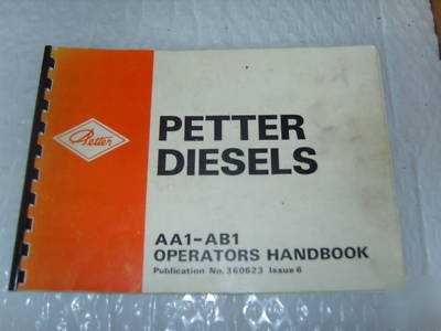 Petter AA1 and AB1 operators and parts manual