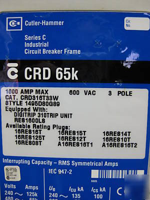 Cutler hammer crd CRD316T33W 1600A 1600AMP 1600 a