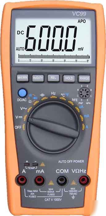 193,VC99 3 6/7 multimeter ammeter digital+analog bar