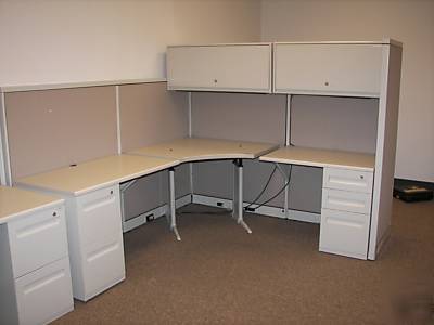 (2) steelcase avenir office cubicle stations $450 ea.