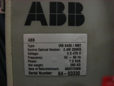 Abb irb 6400 M97 m 97 S4C S4 c 200 kg version tested 