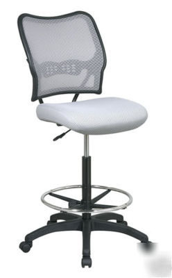 Air grid mesh seat adj footrest drafting chair stool