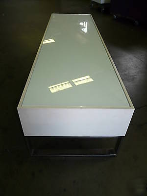 Chrome glass top mid century modern bench baughman kwid
