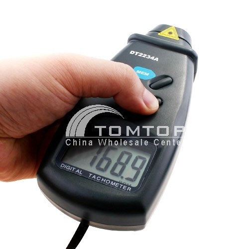 Digital laser photo tachometer contact rpm tach H1292