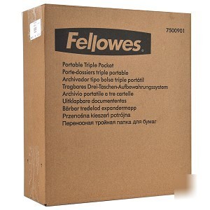 Fellowes 7500901 pro series portable triple pocket file