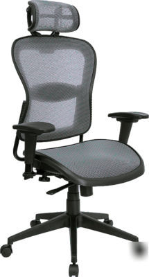 Gray mesh with headrest computer office desk chair