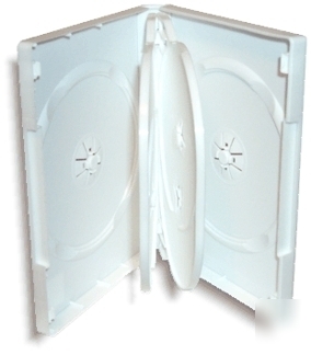 6-disc 27MM =white= dvd boxes with hinged flaps 40-pak