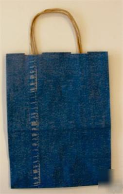 Denim- kraft paper 8 x 4 x 10 shopping bag-250/cs