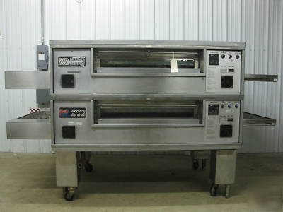 Middleby marshall ps 570 double gas conveyor pizza oven