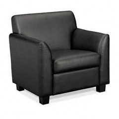 Basyx leather club chair 2834X33X32 mahogany legs blac