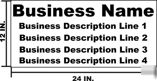 2 magnetic custom business signs - one color 12 x 24