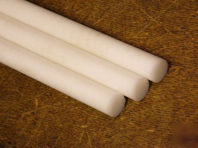 3 off natural white delrin round bars 16MM x 330MM long
