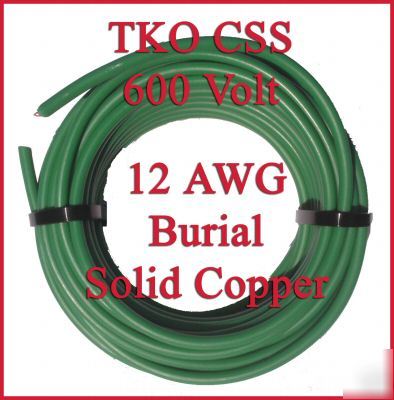 25 foot solid copper burial ground ul 600V 12 awg css
