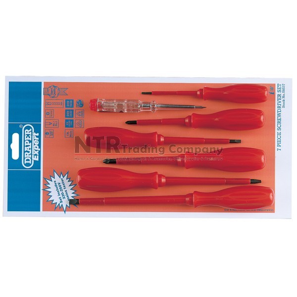 7 pc 950 insulated screwdriver set with mains tester