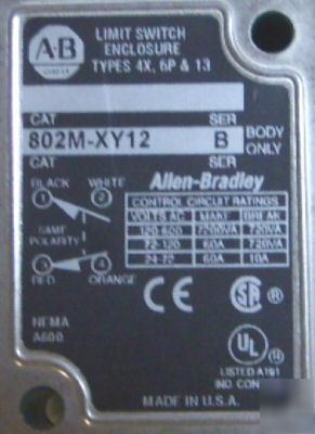 Allen bradley 802M -XY12 pre wired sealed limit switch