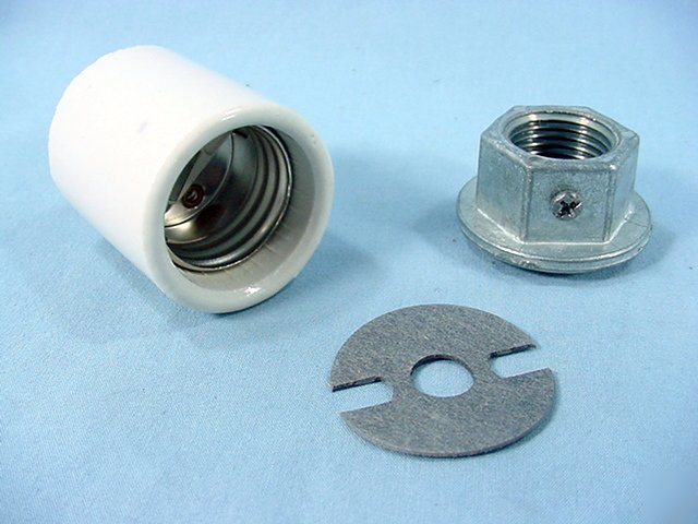Porcelain lamp holder light socket w/cap pipe mount