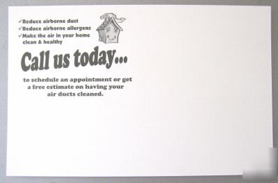 Air duct cleaning marketing - oversized postcards 
