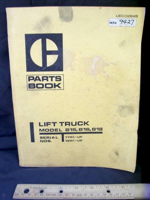 1971 cat caterpillar B15 B16 B18 fork lift truck manual