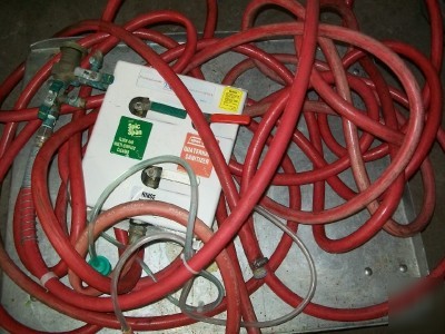 50' high pressure water hose & sanitizing dispenser