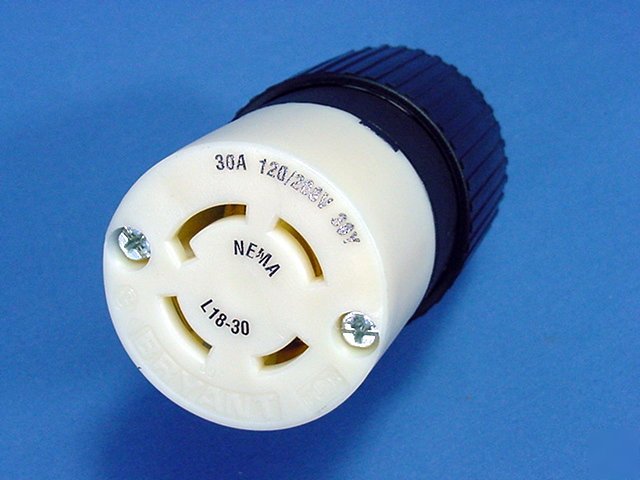 Bryant L18-30 locking connector plug 30A 120/208V 3Ã¸y