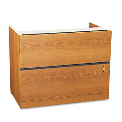 2-drwr lateral file, not freestanding, medium oak