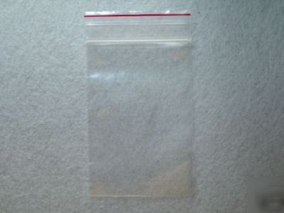500 ziploc recloseable red edge plastic bag 50X70MM Z3 