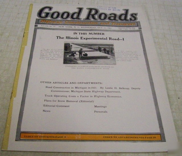 Good roads 1921 construction magazine vol.61, no.15