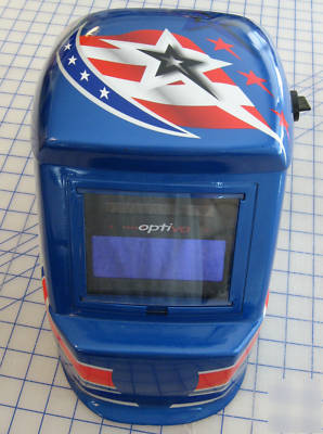 Arcone optiva auto darkening welding helmet patriotic