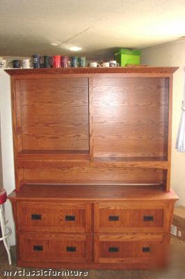 New file filing lateral cabinet bookcase mission oak 