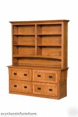 New file filing lateral cabinet bookcase mission oak 