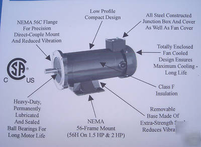 New permanent magnet dc motor 90 volt 1 hp 