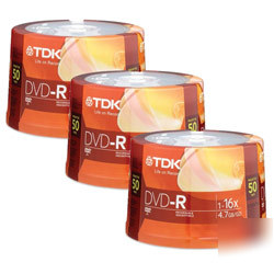New tdk dvd-r 16X 4.7GB 150 discs (3 - 50PK spindles)