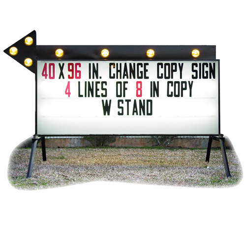 Portable business sign lighted flashing arrow 40