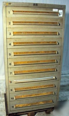 Stanley vidmar 11 drawer metal storage cabinet