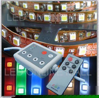 5M colourful 5050 150P rgb led strip+ir controll+ power