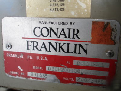 Conair/franklin resin dryer with dry-hopper