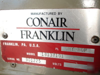 Conair/franklin resin dryer with dry-hopper