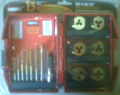 Mibro 13 piece tap and die set w/ durable storage case 