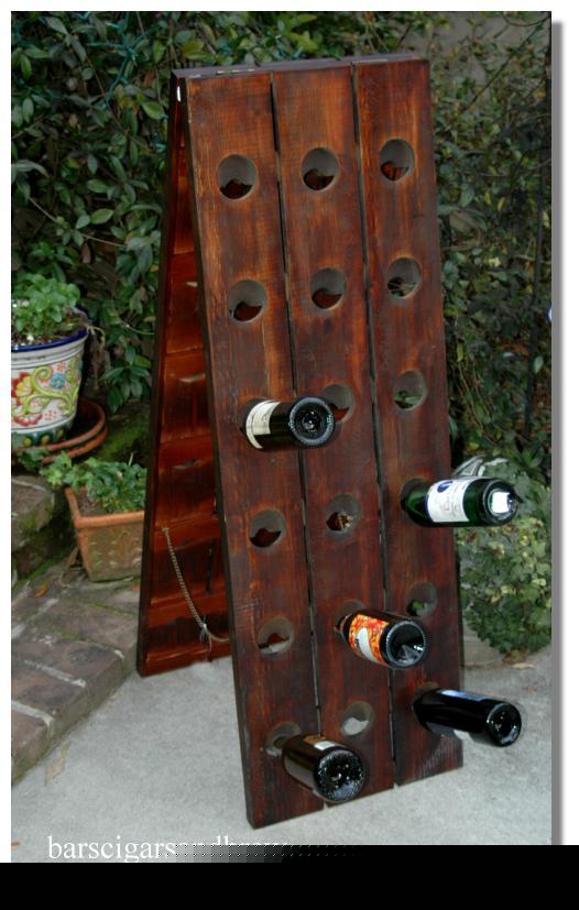 Wooden wine bottle riddling rack old french style
