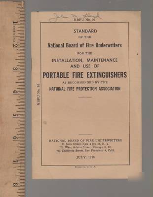Nbfu firefighting electricians 1958 fire extinguishers
