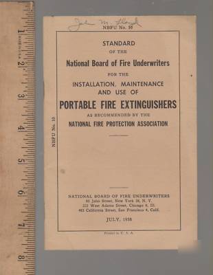 Nbfu firefighting electricians 1958 fire extinguishers