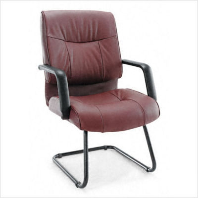 Alera stratus series leather guest chair burgundy